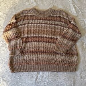 American Eagle 🦅 Striped Knit Sweater - Beige and Brown